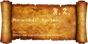 Maracskó Kozima névjegykártya